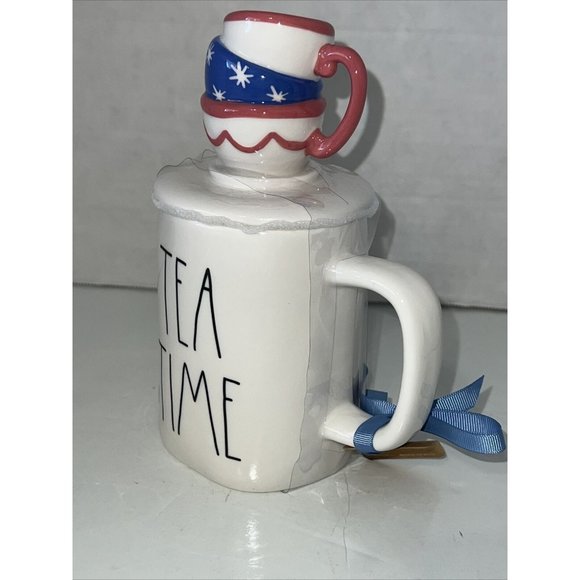 RAE DUNN Disney Alice In Wonderland "MAD TEA PARTY" Double Sided Mug Topper. NEW - Picture 8 of 16
